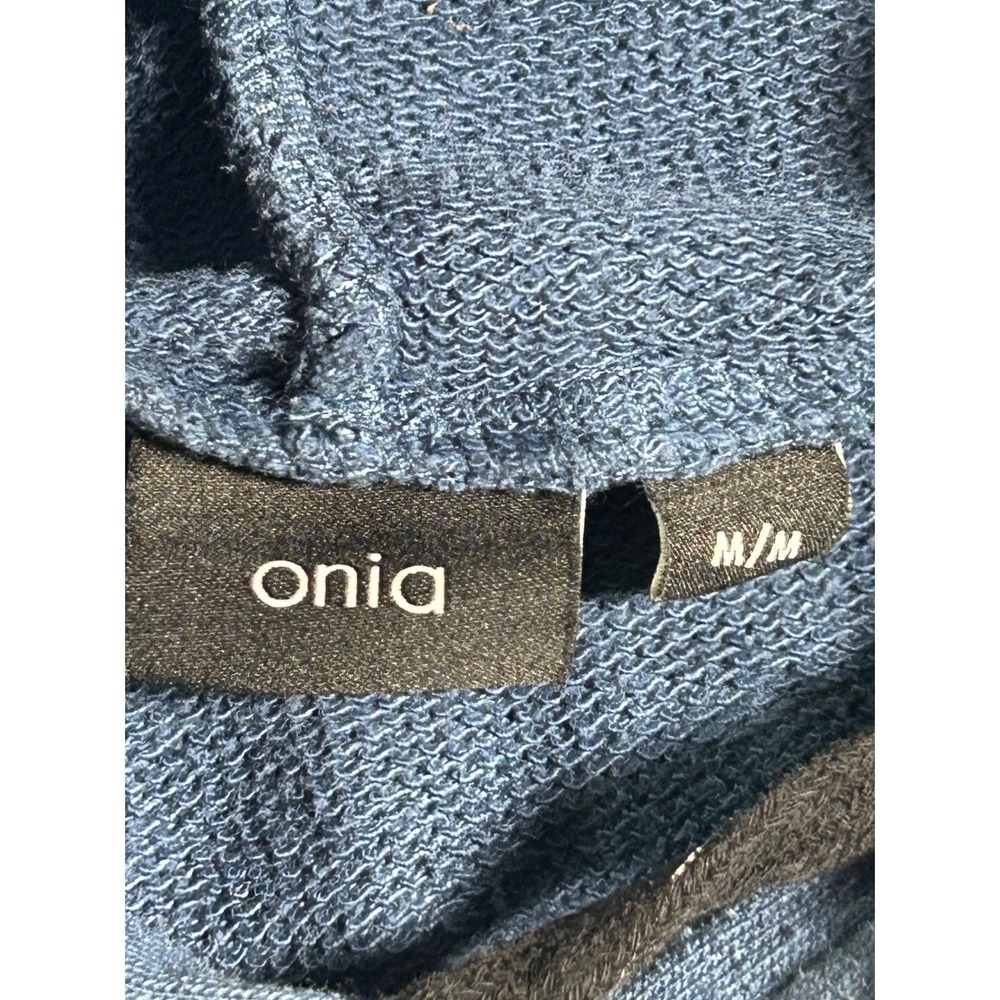 Onia‎ Blue Color Block Sleeve Hoodie Men's Size M Medium Kangaroo Pocket - Picture 8 of 10